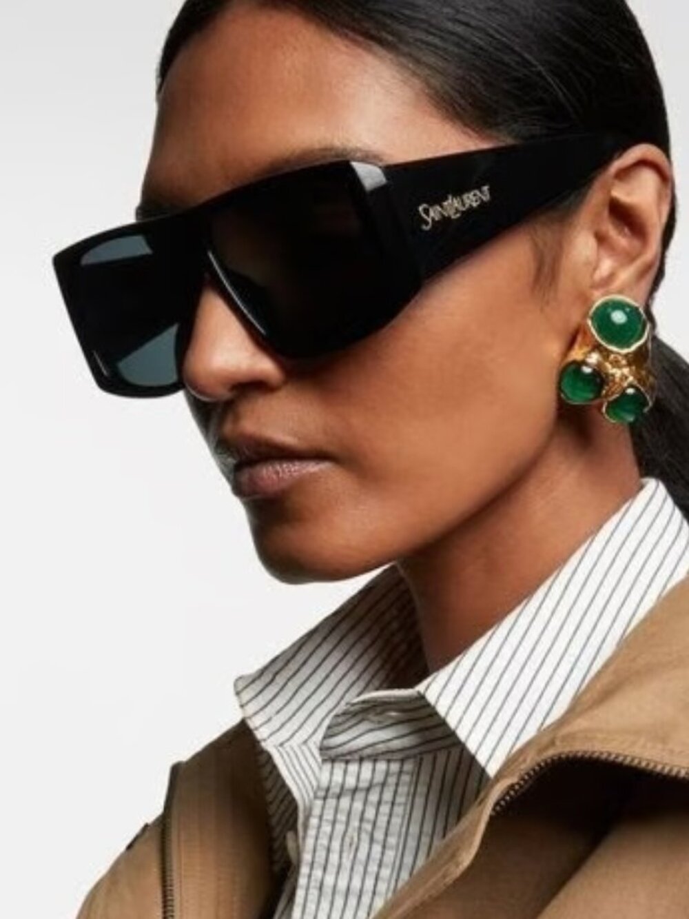 Saint Laurent Women Sunglasses Black Grey Square SL832 001 NEW AUTHENTIC - Picture 9 of 13